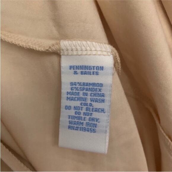 Pennington & Bailes Bamboo Beige Tunic Top Scoop Neck 3/4 Sleeve M NWT - Picture 4 of 4